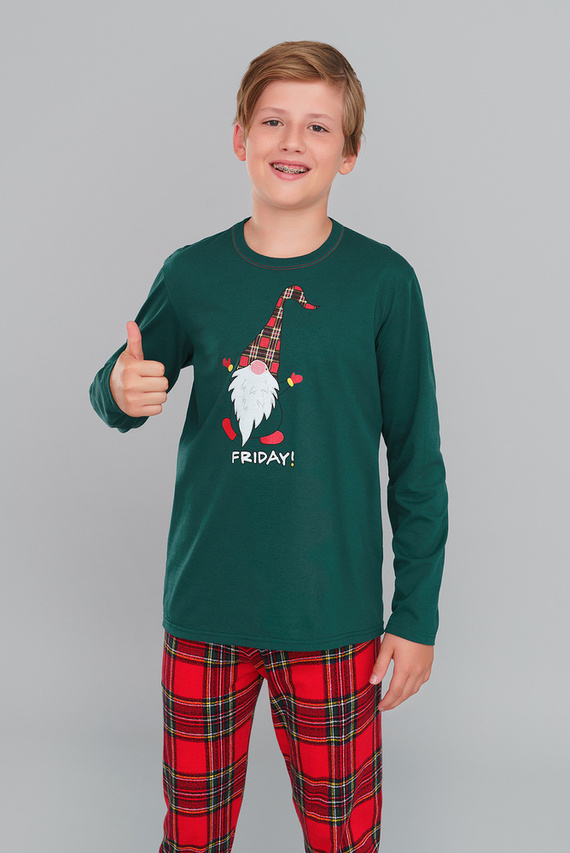 Chlapčenské pyžamo Narvik Italian Fashion - červené/potlač