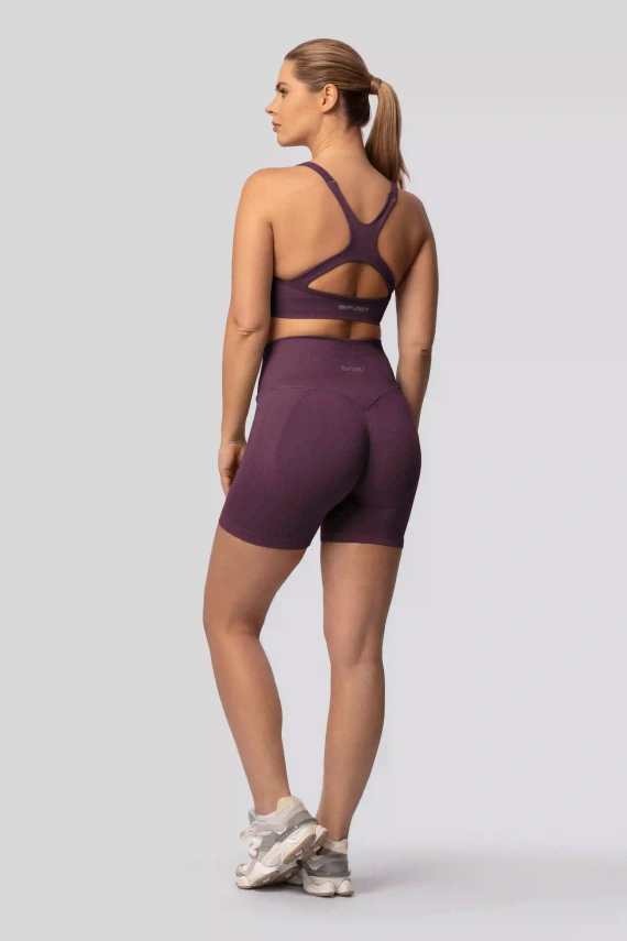 Spaio PUSH-UP PRO modelujúce bezšvové šortky fitness vysoký pás plum