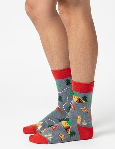 0125.053 Trekking - pánske ponožky Milena s farebným vzorom, Melange