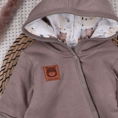 Dojčenský overal Nini Organic Balloon Friends– zateplený, 100% bio bavlna