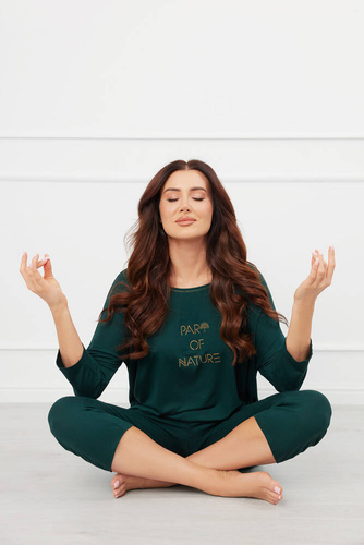 Natura Dámske 3/4 pyžamo Italian Fashion - zelené