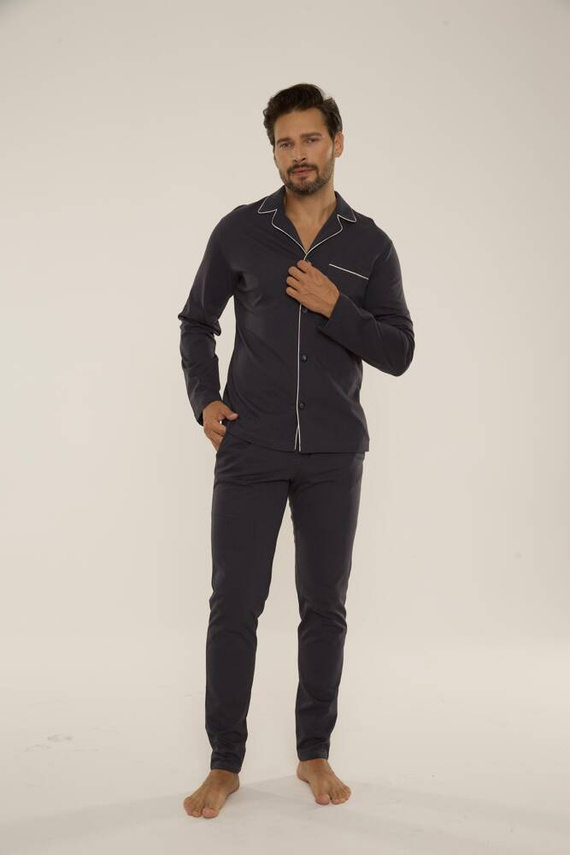 729 Norberto Pánske pyžamo De Lafense - grafitové