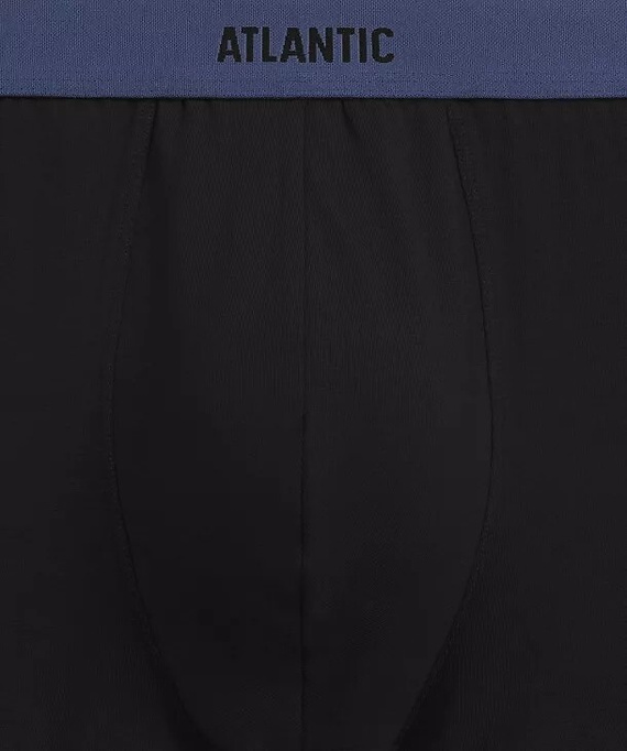 Pánske boxerky Atlantic 3MH-0177 A3 3-pak čierne-denim – bavlnené, dlhá nohavica