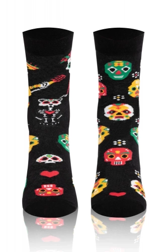 S134D Muerto Dlhé ponožky Italian Fashion - čierne