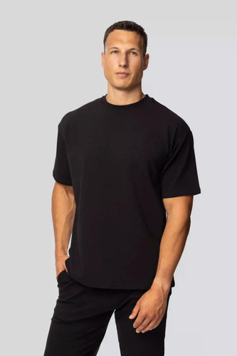 Pánske bavlnené tričko čiernej farby - klasický strih, flexibilita a pohodlie