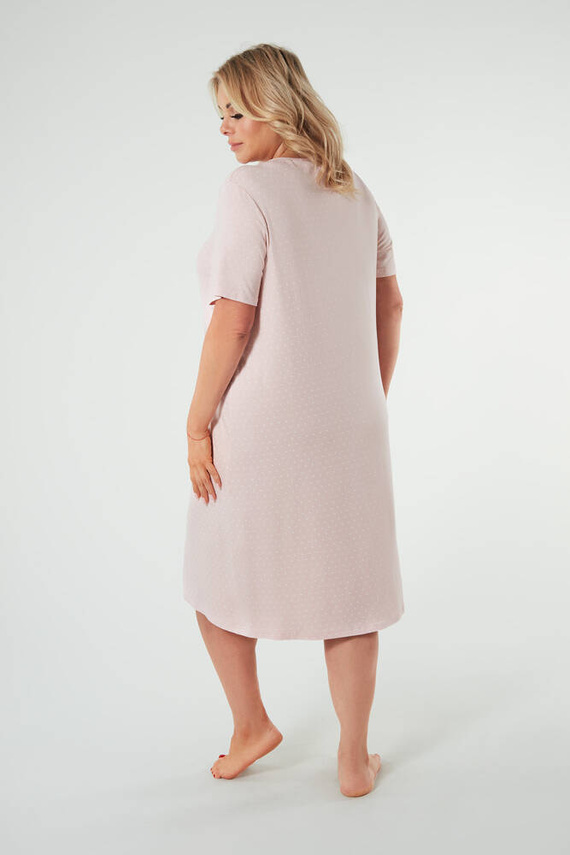 Puntini Dámska nočná košeľa s krátkym rukávom Italian Fashion - púdrovo ružová