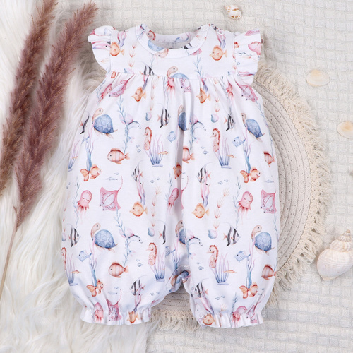 ABN-5481 Detský overal Underwater World Nini - organická bavlna, krátky rukáv