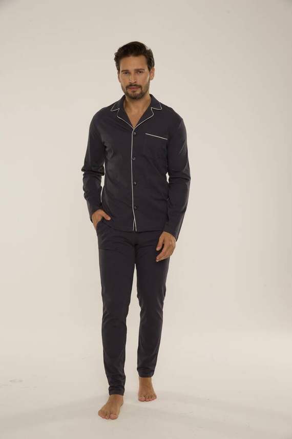 729 Norberto Pánske pyžamo De Lafense - grafitové