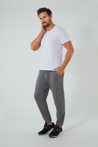 Leader Pánske dlhé tepláky Italian Fashion - medium melange