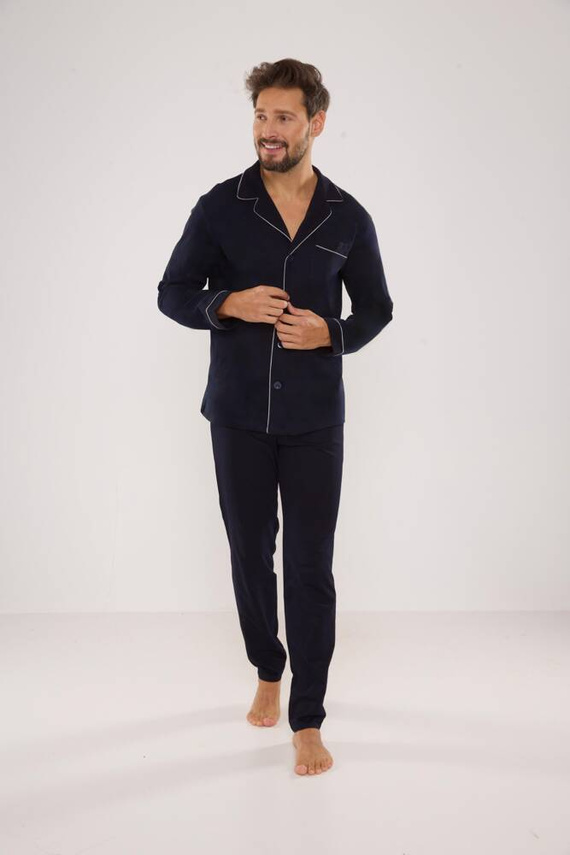 729 Norberto Pánske pyžamo De Lafense - tmavomodré