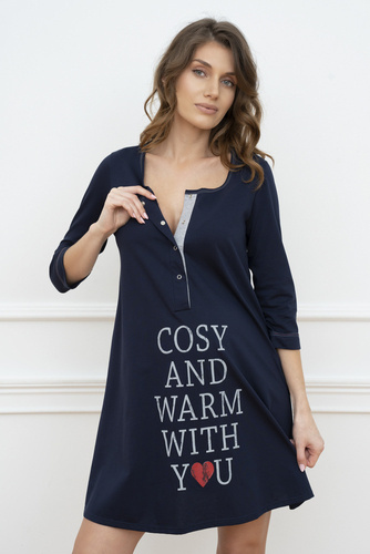 Balm tričko pre tehotné a dojčiace ženy. 3/4 rukáv Italia Fashion - námornícka modrá