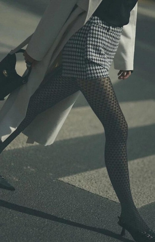 1233 Cherie Pančuchové nohavice Gabriella 60 den čierne - srdiečkový vzor, 3D