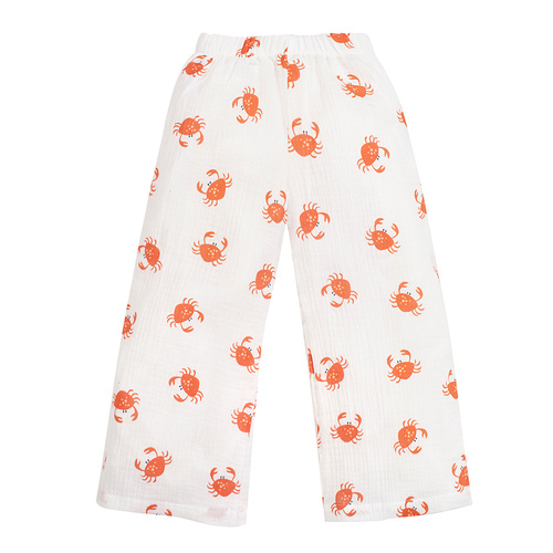 Mušelínové mušelínové nohavice Crabs ecru Pinokio - letná ľahkosť a námornícky štýl