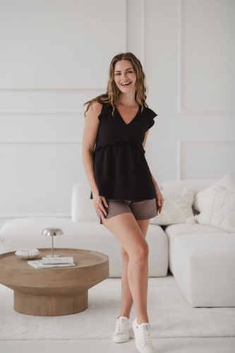 Mliečny motýľ Tehotenská a dojčiaca blúzka - pohodlie a štýl Milk&Love čierna