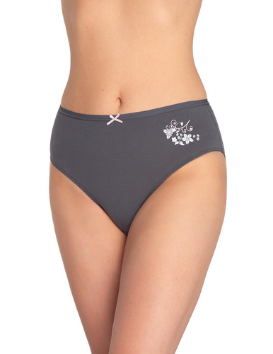 Dámske nohavičky L-120BI-96 Lama sivá grafitová bavlna, 3 balenia, pohodlné a klasické