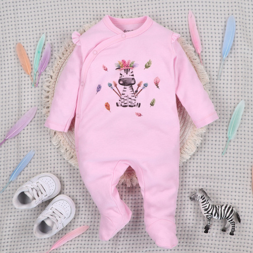 ABN-5539 Nini Happy Animals detský župan z organickej bavlny - 100% bezpečnosť, bezniklové zapínanie, poľská výroba