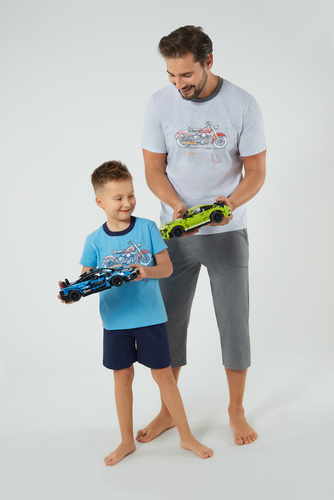 Junak Pánske nohavice s krátkym rukávom a 3/4 nohavicami Talianska móda - j.mélange/r.melange