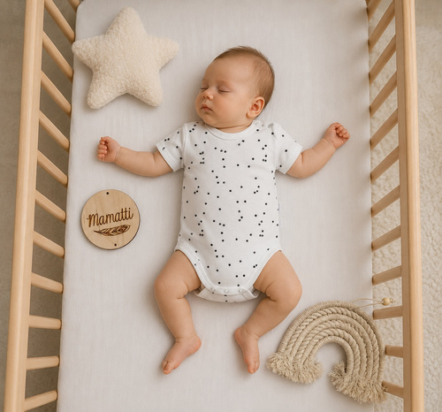Mamatti BK16225 dojčenské body s krátkym rukávom Hviezdičky Bavlna