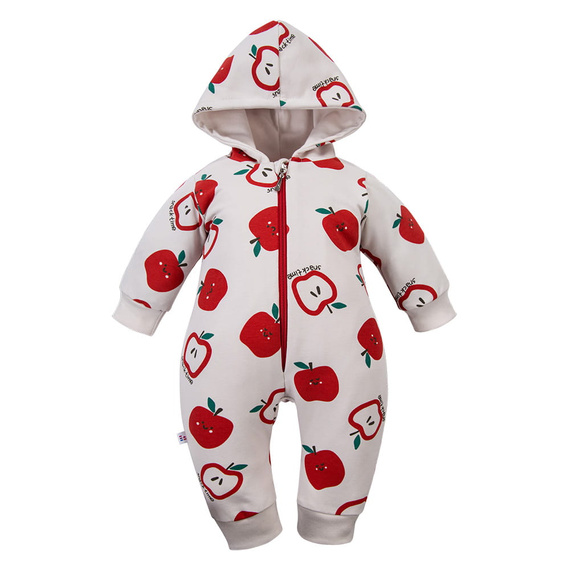 Dojčenský overal Eevi ecru 100% bavlna bez nožičiek pohodlný