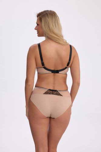 Biustonosz Gaia BS 1377 Isabela semi soft čierno-béžový vyšívaný s kostícami