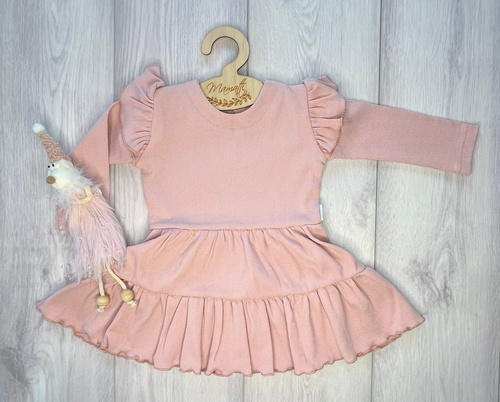 Mamatti SP503 Dievčenské šaty s motýlími rukávmi 97% bavlna