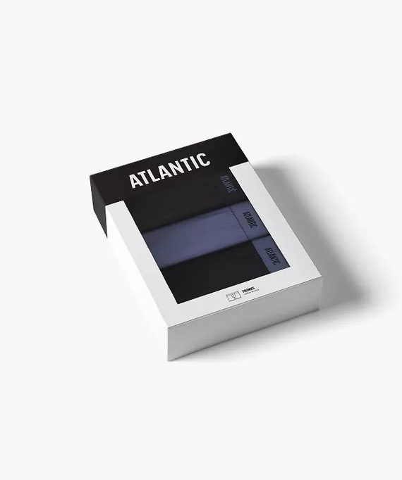 Pánske boxerky Atlantic 3MH-0111 A3 3-pak čierna-denim – 95 % bavlna, priliehavé