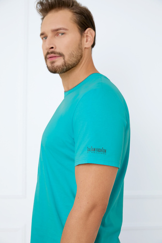 Krystian Pánske pyžamo s krátkym rukávom, šortky Italian Fashion - tyrkysové