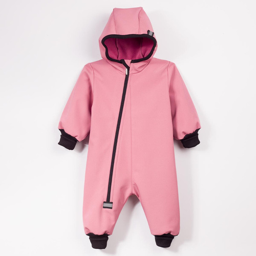 Detský overal Nicol 229080 Softshell s fleecovou podšívkou ružový