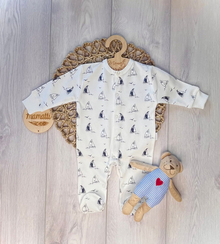 Dojčenský overal Mamatti PA16040 Lode – bavlnený overal pre bábätko