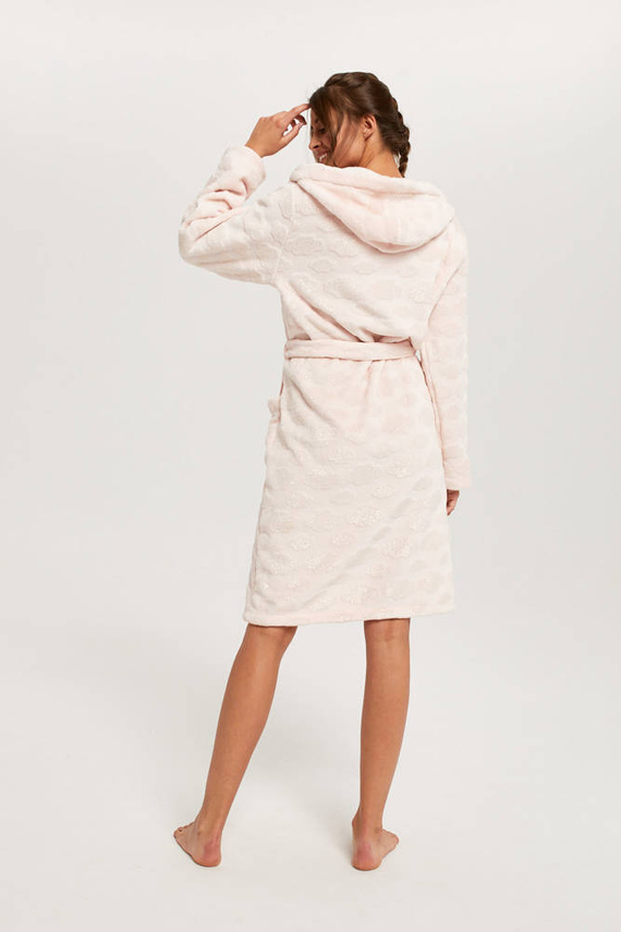 Dámsky župan Drina s kapucňou Italian Fashion - ružový