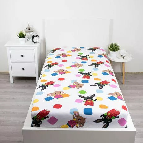 Detská plachta s gumou 90x200 Zajačik Bing Jerry Fabrics