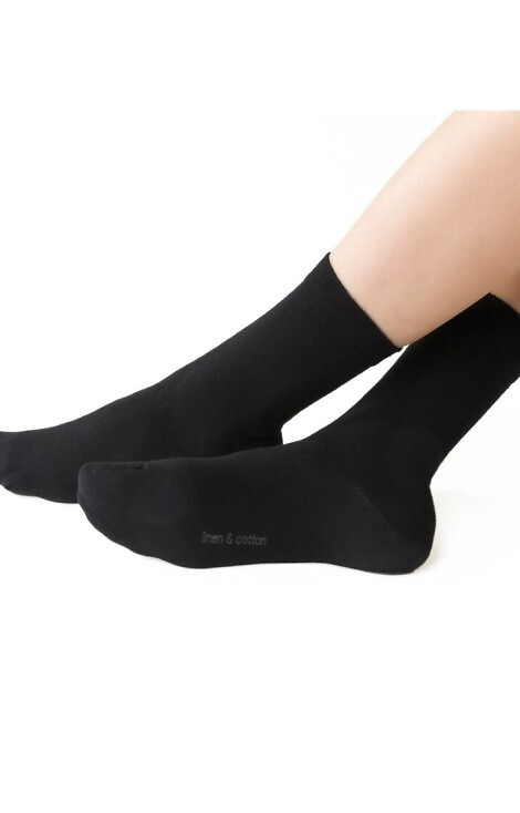 Art.194 Steven ponožky čierne - bavlna a ľan, bezšvové unisex