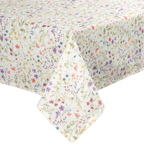 Obrus ANNA Eurofirany neprepúšťajúci škvrny bielo-fialové kvety