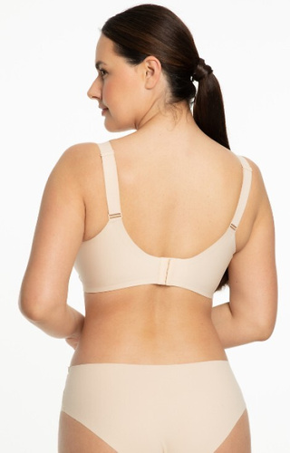 Jelly Bra Comfort Julimex black beige - podprsenka bez kostice pre veľké prsia