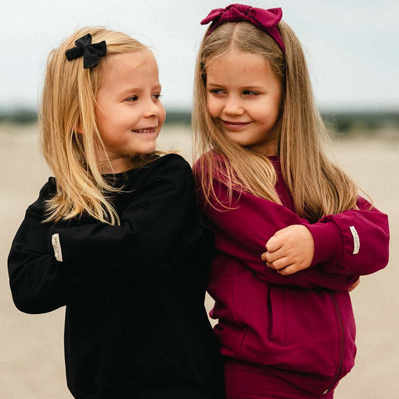 Simply Comfy Detská bordová mikina Eevi - bavlnená, ľahká, bez kapucne