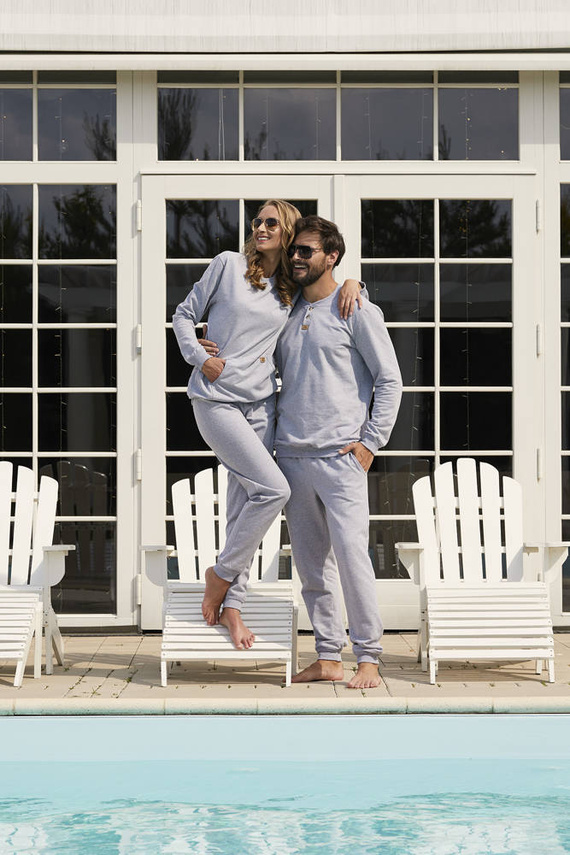 Dámska dlhá súprava Fox. rukáv, dĺžka. nohavice Talianska móda - melange