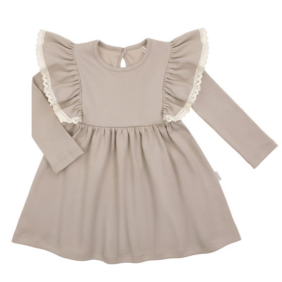 212169 Dievčenské šaty Tola Nicol - 100% bavlna, dlhý rukáv, volániky, poľská výroba