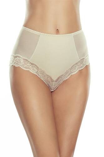 Eldar Veridia béžové tvarujúce nohavičky, vysoký nárast, čipkované lemovanie, mikrovlákno
