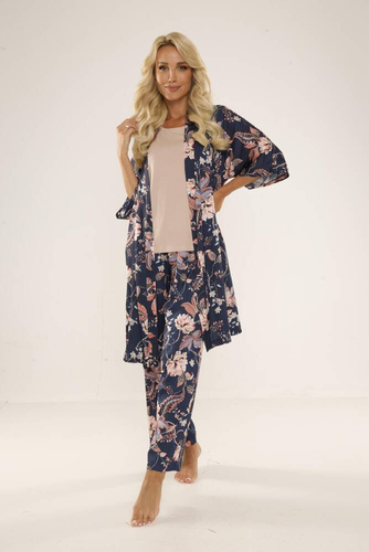 722 Lurdes Dámske pyžamo De Lafense - tmavomodré