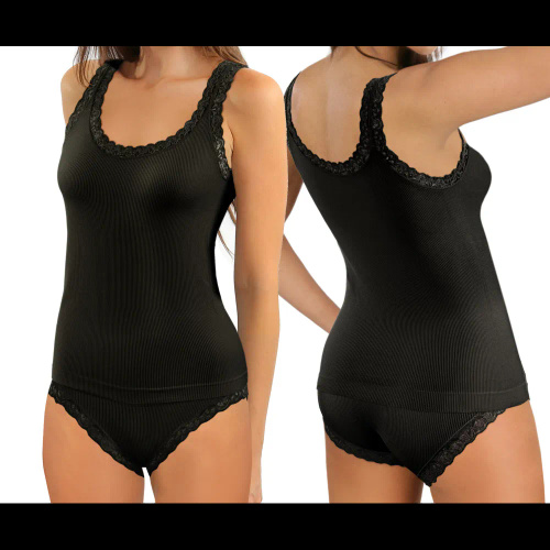 Dámske tielko Sesto Senso 6109 čipka bezšvové elastické pohodlné black