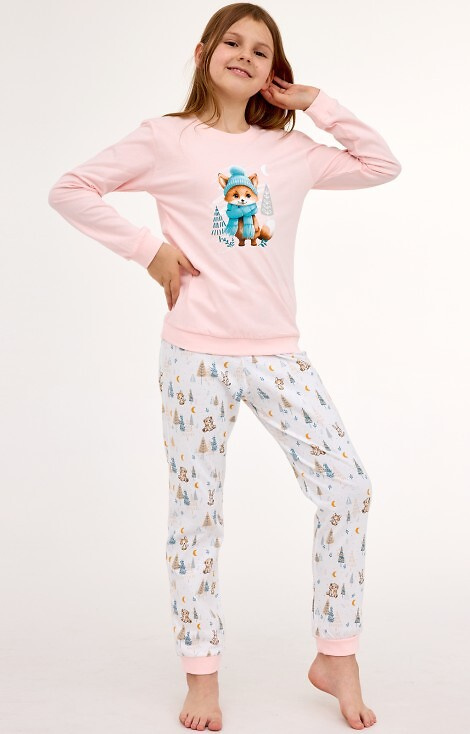594/192 592/192 Dievčenské bavlnené pyžamo Fox Cornette, líška, dlhý rukáv