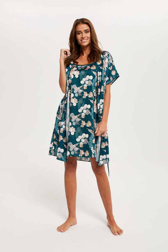 Šarlátový dámsky župan Italian Fashion - potlač