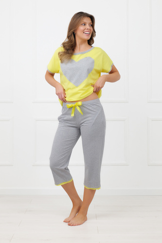Dámske pyžamo Sabrina Italian Fashion 100% bavlna – krátky rukáv, nohavice 3/4