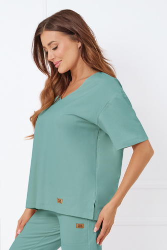 Caro Blúzka s krátkym rukávom Italian Fashion - šalvia