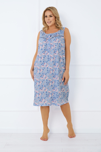 Nočná košeľa Facelia bez zapínania, široké ramienka Talianska móda - potlač