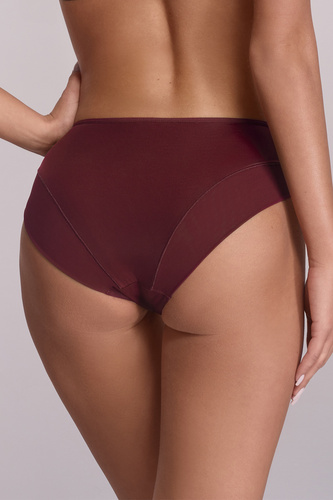 2196 Ava wine - klasické nohavičky s výšivkou a tylom