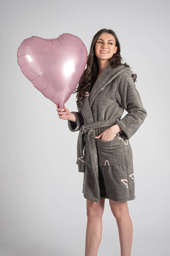 672 Butterflies Krátky dámsky župan Forex - sivý