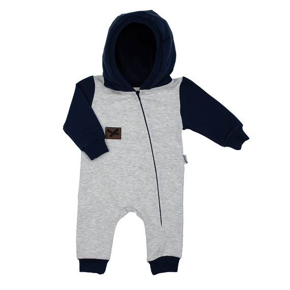 219271 Willy tepláky Nicol - sivé a tmavomodré s kapucňou a zipsom