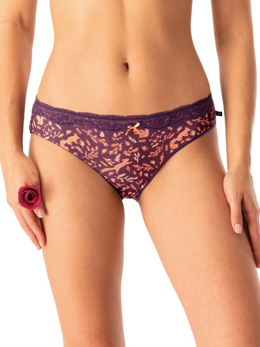 Dámske nohavičky LPR 706 B25 Key aubergine - bavlna, 2 balenia v krabici, pohodlné a klasické