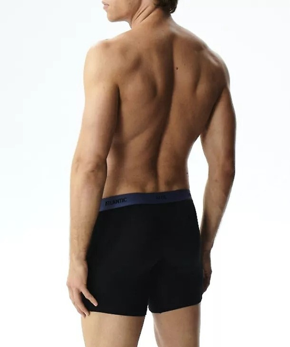Pánske boxerky Atlantic 3MH-0177 A3 3-pak čierne-denim – bavlnené, dlhá nohavica
